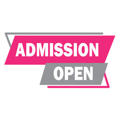 Admission open iconic label vector