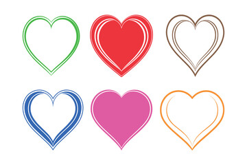 Love Heart Silhouette Vector Romance and Wedding Icon Set