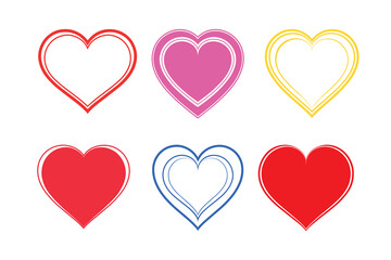 Love Heart Silhouette Vector Romance and Wedding Icon Set