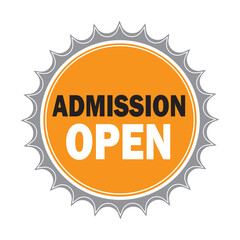 Admission open iconic label vector