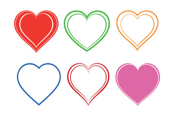 Love Heart Silhouette Vector Romance and Wedding Icon Set