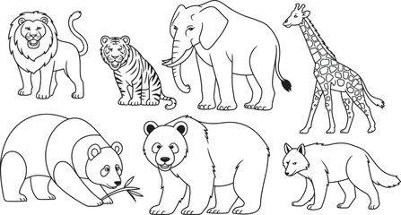 set of animals vector