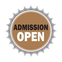 Admission open iconic label 