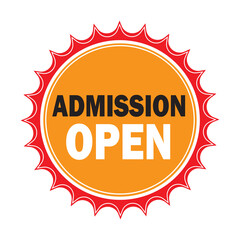Admission open iconic label vector art
