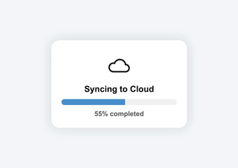 Cloud Sync Progress Indicator  Clean UI Widget for Web and Mobile Apps