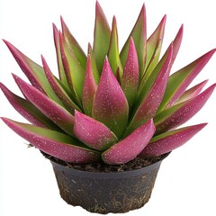 Vibrant Pink and Green Succulent in Black Pot