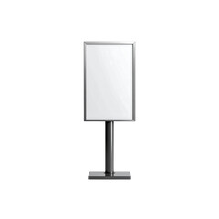 Blank advertising signpost mockup isolated on black 3d on transparent background