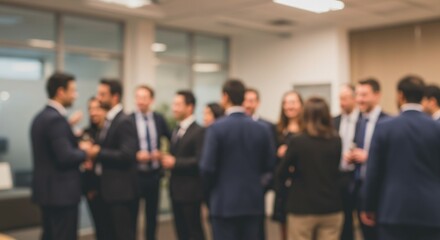 Blurred Shot of a Corporate Meeting with Networking Professional People