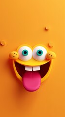 Fototapeta premium Bold Emoji Expression on Vibrant Background