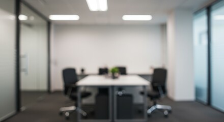 Blurred Photo of an Empty Modern Office Interior Room Background