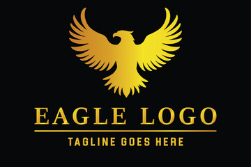 Fototapeta premium Flying Eagle Silhouette Logo for Security and Sports