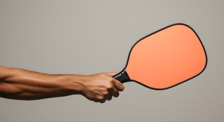 Studio Shot of Hand Gripping Pickleball Paddle