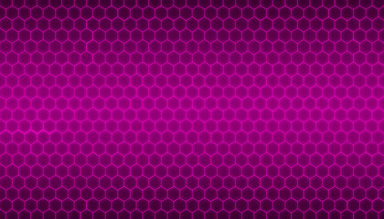 Purple hexagonal neon light abstract technology background