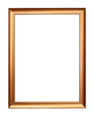 old vertical narrow golden picture frame cutout