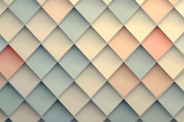 Fototapeta premium A visually striking abstract background featuring a diamond pattern in soft pastel colors, creating a sense of tranquility and modern elegance.