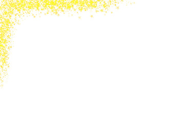 Fototapeta premium Golden Star Glitter Frame on white transparent Background for Celebratory Designs, 