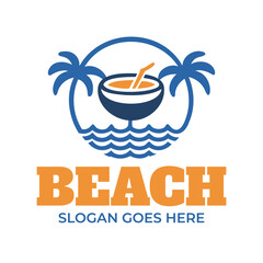 Fototapeta premium Palm Island Beach Logo