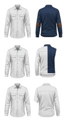 Clothing Apparel Shirt With Long Sleeves Back And Front Fashion Design