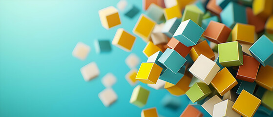 Colorful Abstract Geometric Cubes