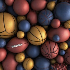 Vibrant array of sports balls