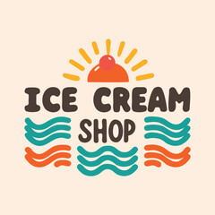 Ice Cream Shop Summer Logo