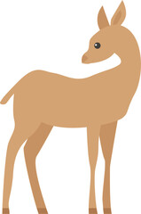 Simple hand-drawn deer with pastel brown colors