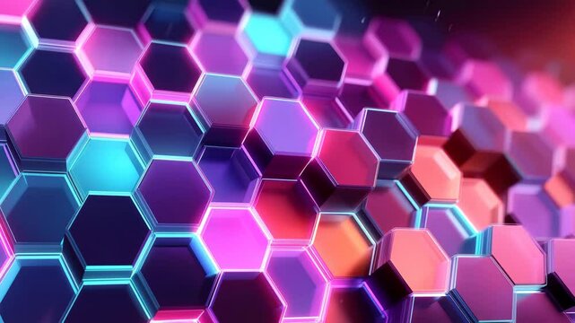 Colorful hexagonal patterns create a vibrant visual experience in an abstract digital design