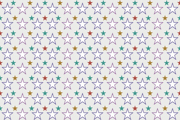 Stars background with multi colors tone. Concept of geometry shape, simple design, vintage, modern, cute vector for wrapping, wallpaper, texture, fabric print. Colorful star pattern background.