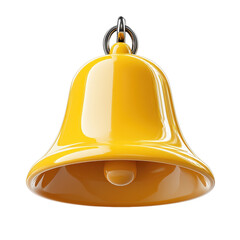 Yellow bell icon isolated on transparent background. PNG 