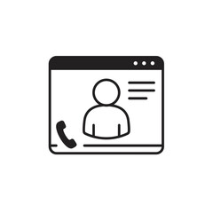 Contact profile illustration with chat feature and call icon  