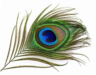 peacock feather isolated on white