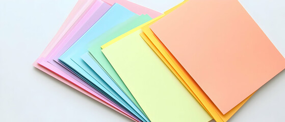 Colorful Stack Of Pastel Paper Sheets