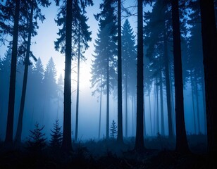 forest in fog
