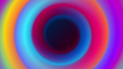 Abstract animated background with spinning smooth concentric circles in vibrant and colorful gradient tones, creating dynamic vortex motion for ads, creative digital design, or sales presentation - Powered by Adobe