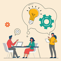 Office Teamwork meeting and discussion