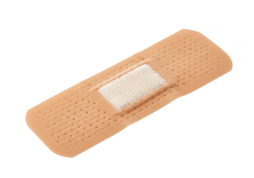 Adhesive bandage for first aid isolated on transparent background