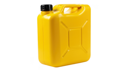 Yellow jerrycan isolated on transparent background