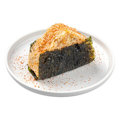 Isolated portion of japanese onigiri snack