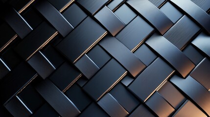 Fototapeta premium Intricate Close-Up of Black Woven Textures in Modern Design Style