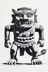 Fototapeta premium cartoon illustration of a warrior