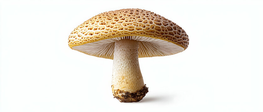 Single Mushroom With Light Brown Cap