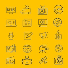 News line editable icon set. 