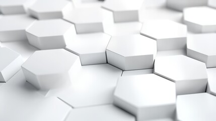 Glossy White Hexagonal Pattern with 3D Effect for Modern Design