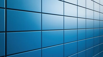 Fototapeta premium Smooth Blue Tiles in a Patterned Arrangement for Modern Design