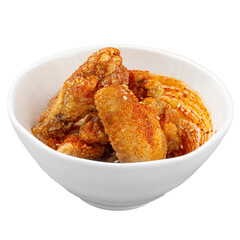 portion of fried chicken wings