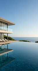 Luxury Villa with Poolside Sea View Blue Ocean Modern Architecture