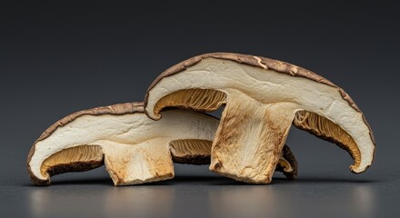 Macro Photo of Cut Shiitake Mushroom a Gourmet Food Ingredient