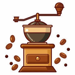 coffee grinder and coffee beans