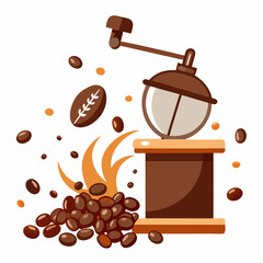 coffee grinder and beans