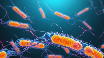 Discover the intricate motion of active bacteria captured in stunning detail, highlighting their vibrant structure and dynamic dance through a digital lens. - Powered by Adobe